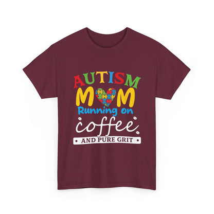 Autism Mom - Runs On Coffee Tee, Autism Awareness Shirt, Support Shirt, Special Needs Mom, Autism Tee