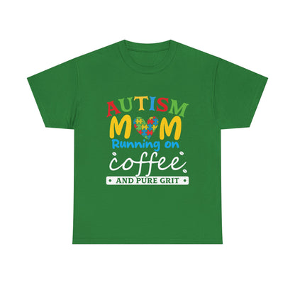 Autism Mom - Runs On Coffee Tee, Autism Awareness Shirt, Support Shirt, Special Needs Mom, Autism Tee