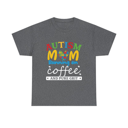 Autism Mom - Runs On Coffee Tee, Autism Awareness Shirt, Support Shirt, Special Needs Mom, Autism Tee