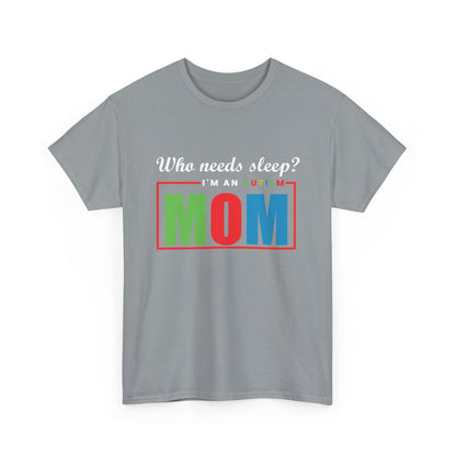 Autism Mom Sleep Where Tee - Heavy Cotton T-Shirt, Autism Awareness Shirt, Special Needs Mom, Autism Support Shirt, Awareness Tee