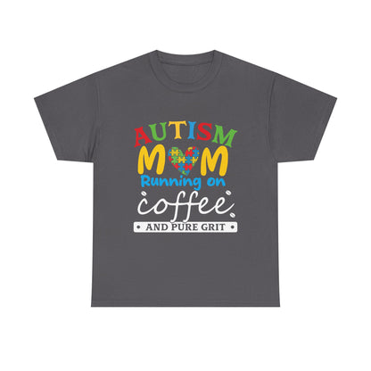 Autism Mom - Runs On Coffee Tee, Autism Awareness Shirt, Support Shirt, Special Needs Mom, Autism Tee