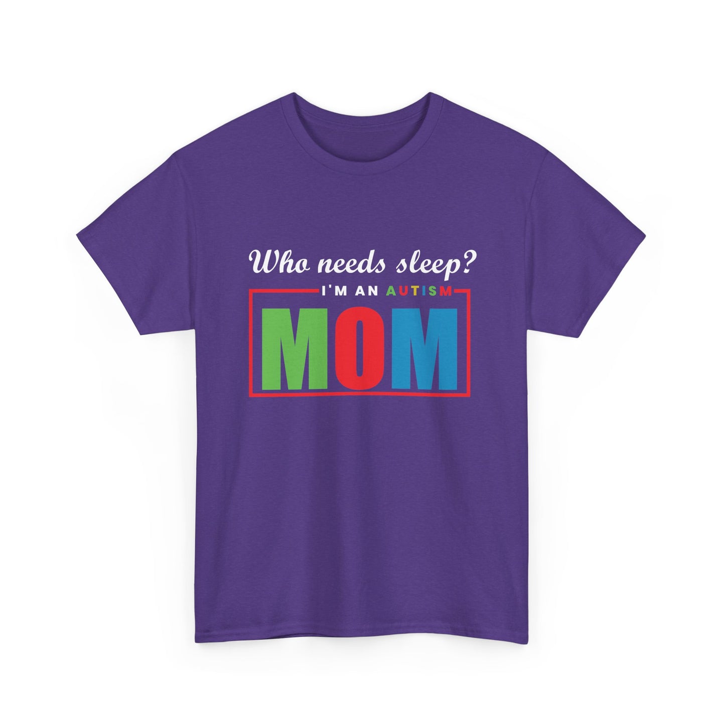 Autism Mom Sleep Where Tee - Heavy Cotton T-Shirt, Autism Awareness Shirt, Special Needs Mom, Autism Support Shirt, Awareness Tee