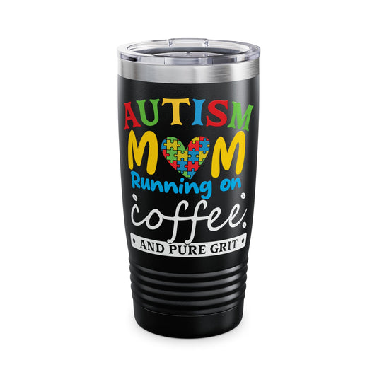 Autism Mom Tumbler, 20oz - Colorful Insulated Travel Mug, Gift for Parents, Coffee Lover, Awareness Support, Mother's Day Gift