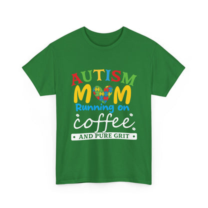 Autism Mom - Runs On Coffee Tee, Autism Awareness Shirt, Support Shirt, Special Needs Mom, Autism Tee