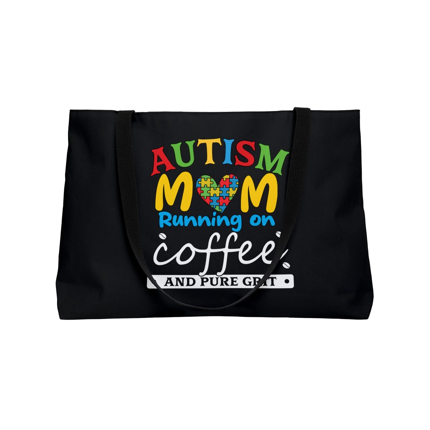 Autism Mom Coffee Weekender Tote Bag, Mom Gift, Family Travel Bag, Shopping Tote, Autism Awareness, Grit and Love