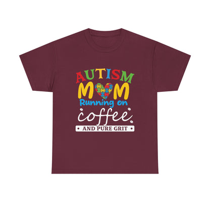 Autism Mom - Runs On Coffee Tee, Autism Awareness Shirt, Support Shirt, Special Needs Mom, Autism Tee