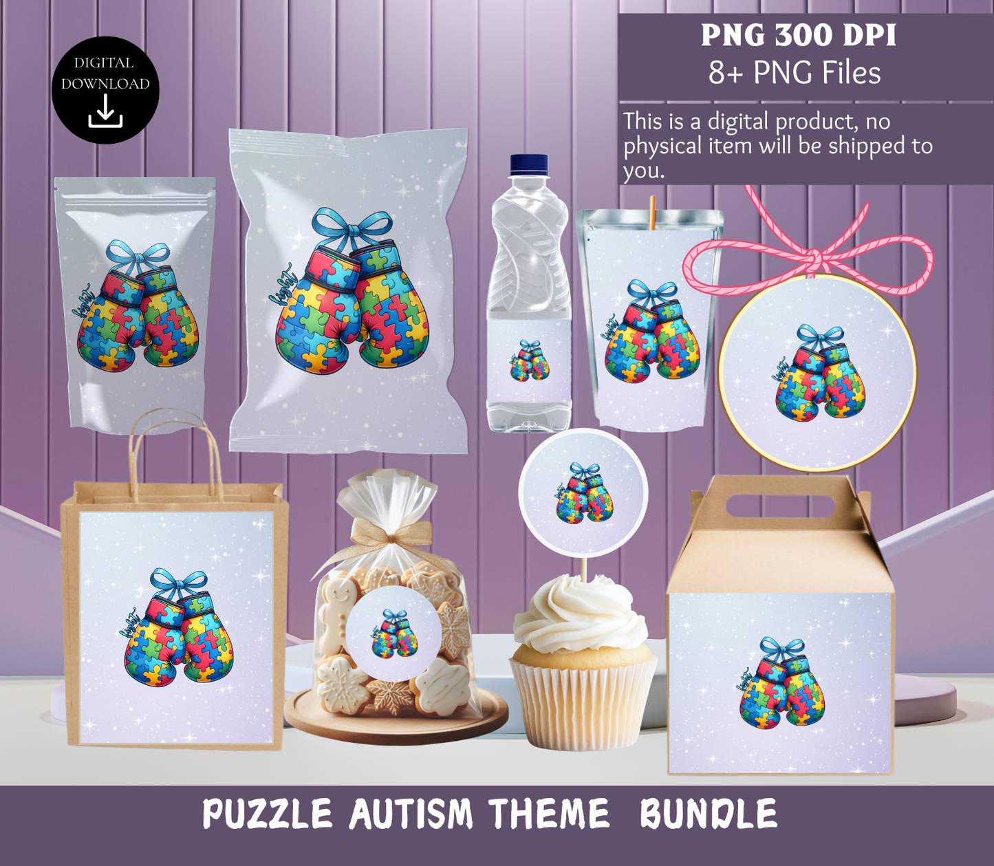 Autism Puzzle Boxing Gloves Party Bundle
