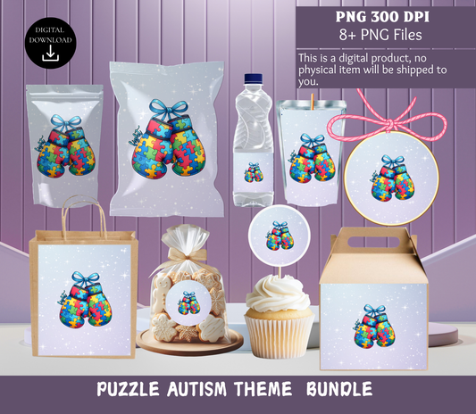 Autism Puzzle Boxing Gloves Party Bundle