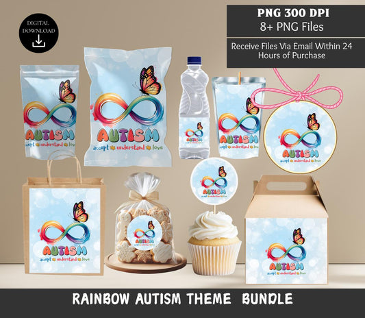 Rainbow Autism Awareness Party Bundle